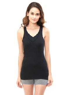 Ladies Cotton Vest Black