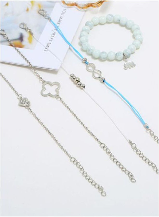 شاربدو مجموعة أساور قابلة للتعديل ومصنوعة من خليط معدني من 5 قطع - Image 2