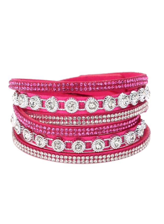 Sharpdo - Multi-Layer Rhinestone Studded Charm Bracelet - Image 1