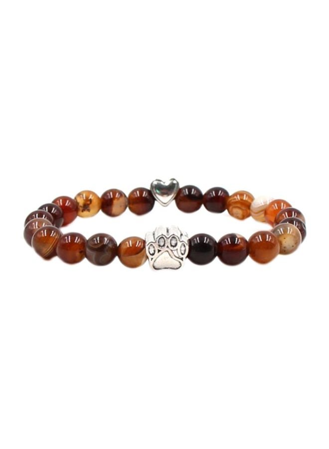 Sharpdo Paw Charm Design Beaded Bracelet 