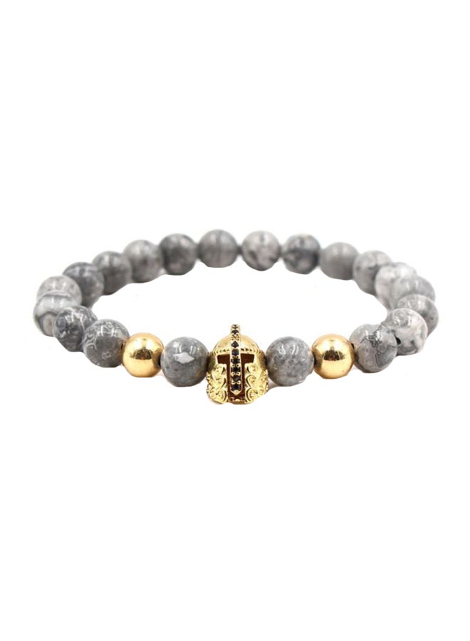 Sharpdo Helmet Design Elastic Beaded Bracelet 