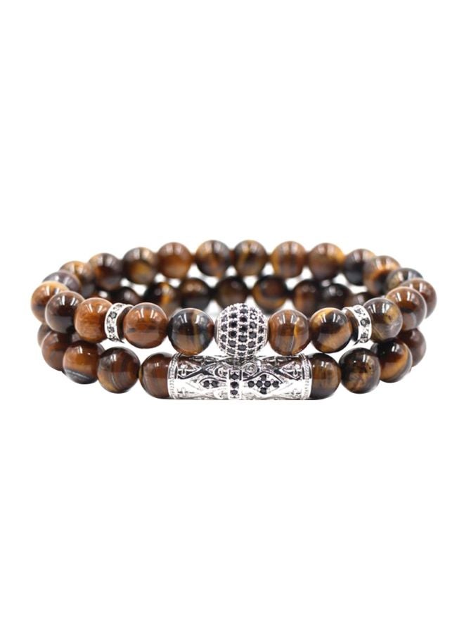 Sharpdo 2-Piece Elastic Beaded Bracelet 