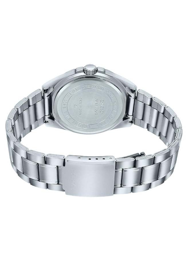 كاسيو ساعة يد إنتايسر بعقارب وسوار من الإستانلس ستيل طراز MTP-1308D-9AVDF - 33 مم - فضي للرجال - Image 3