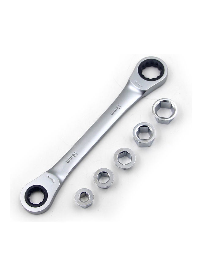 6-Piece Multi-Functional Ratchet Set Silver 