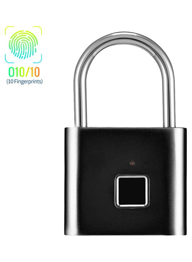 Smart Fingerprint Padlock Black 10x1.6x5.6cm  - Image 1