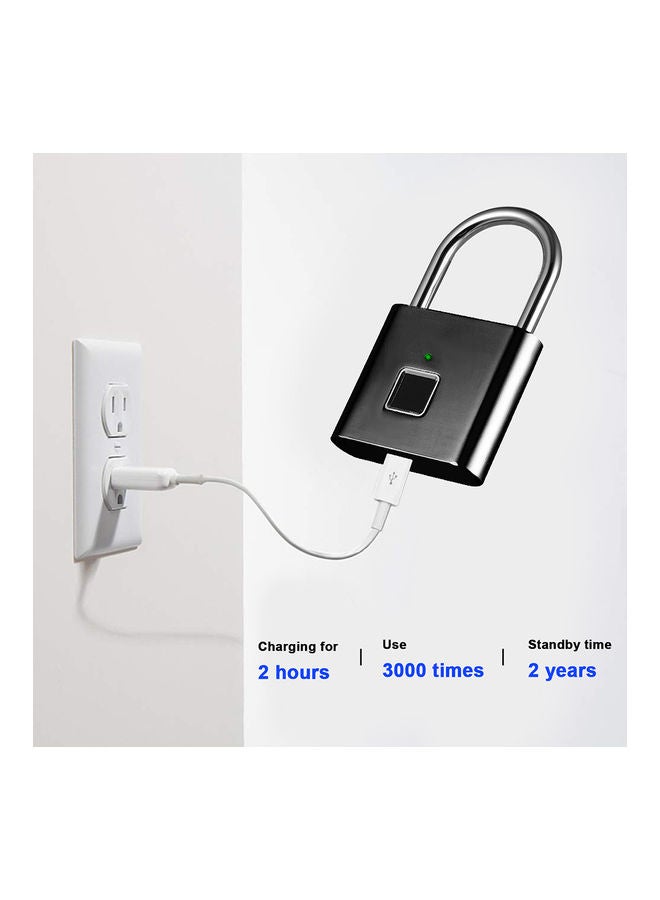 Smart Fingerprint Padlock Black 10x1.6x5.6cm  - Image 5