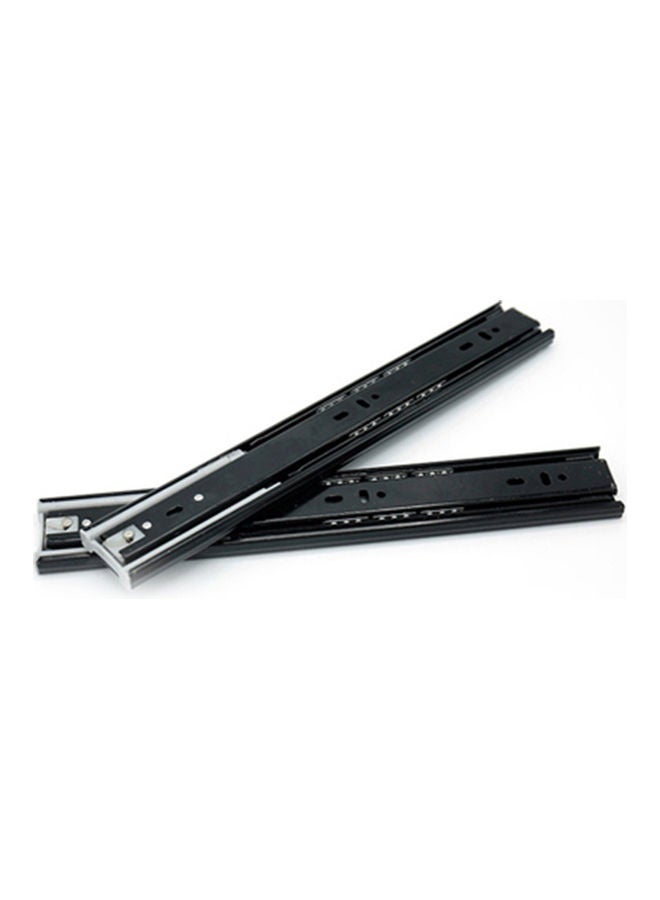 Generic - 2-Piece Ball Bearing Drawer Slide Black 26x2x5.5cm - Image 1