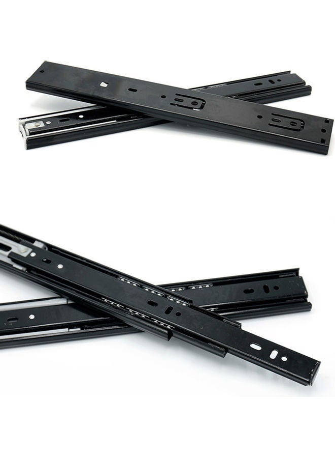Generic - 2-Piece Ball Bearing Drawer Slide Black 26x2x5.5cm - Image 1