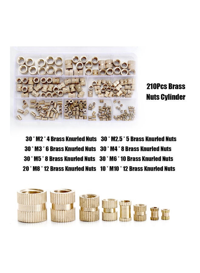 210 Pieces Brass Nuts multicolour 17.5x2.2x10.3cm - Image 5