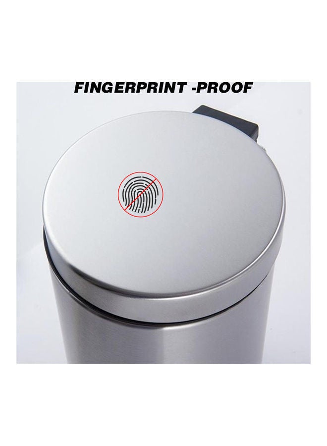 3L Brushed Stainless Steel Rubbish Bin Step Trash Can Silver 35.5x27x27cm - Image 3