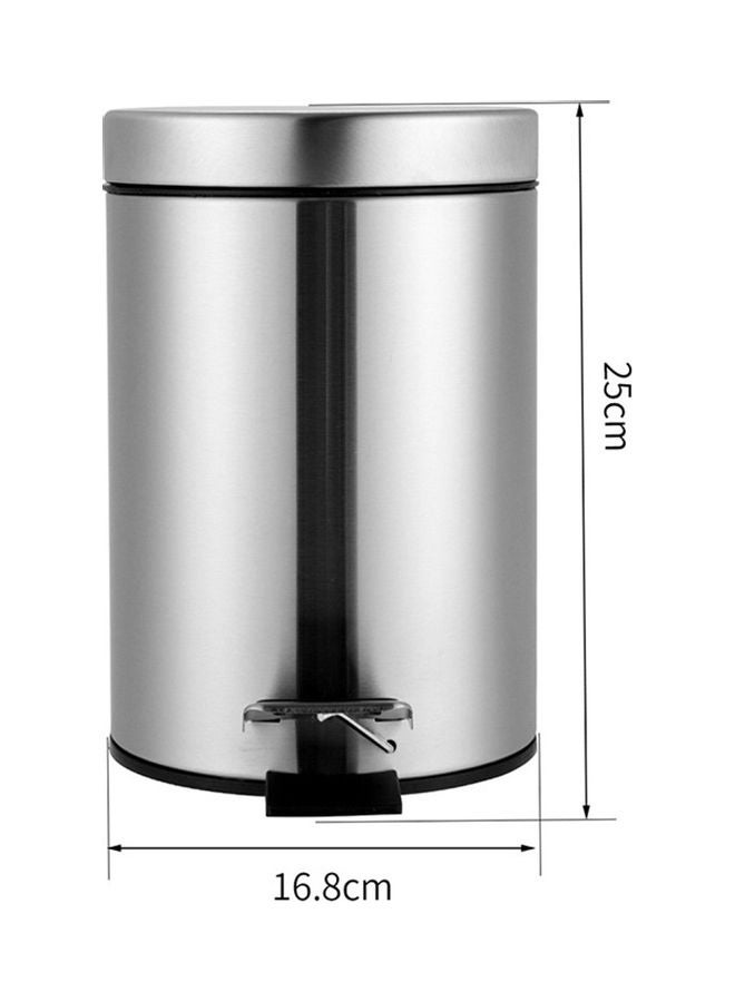 3L Brushed Stainless Steel Rubbish Bin Step Trash Can Silver 35.5x27x27cm - Image 4