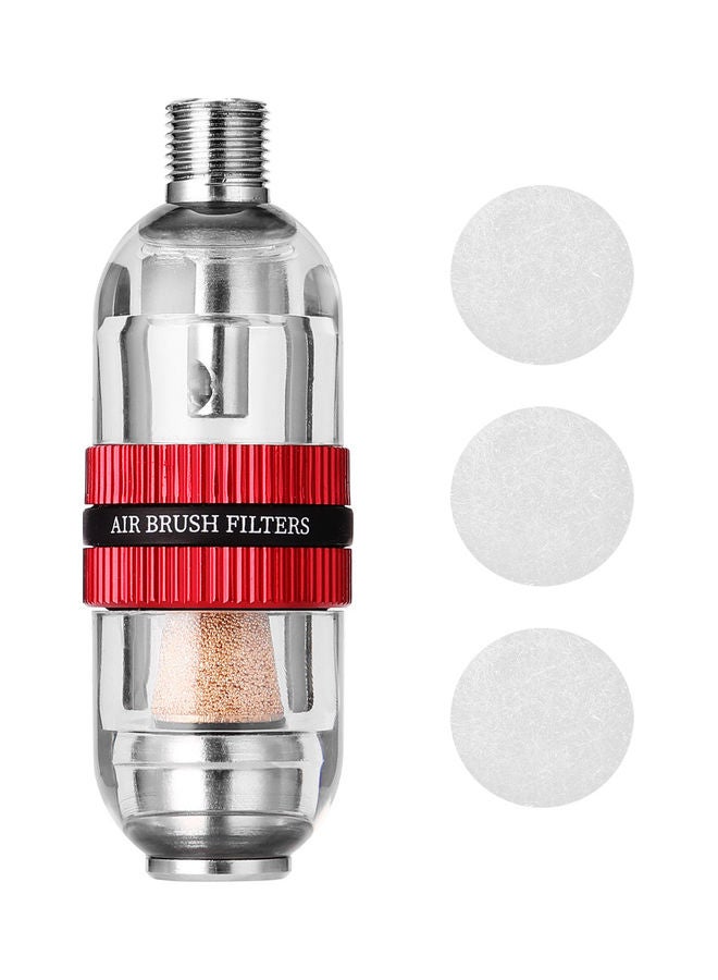 Air Brush Filters Spray Pen Auxiliary Utility Tools Red/Silver 9.8x2.8x9cm - Image 1