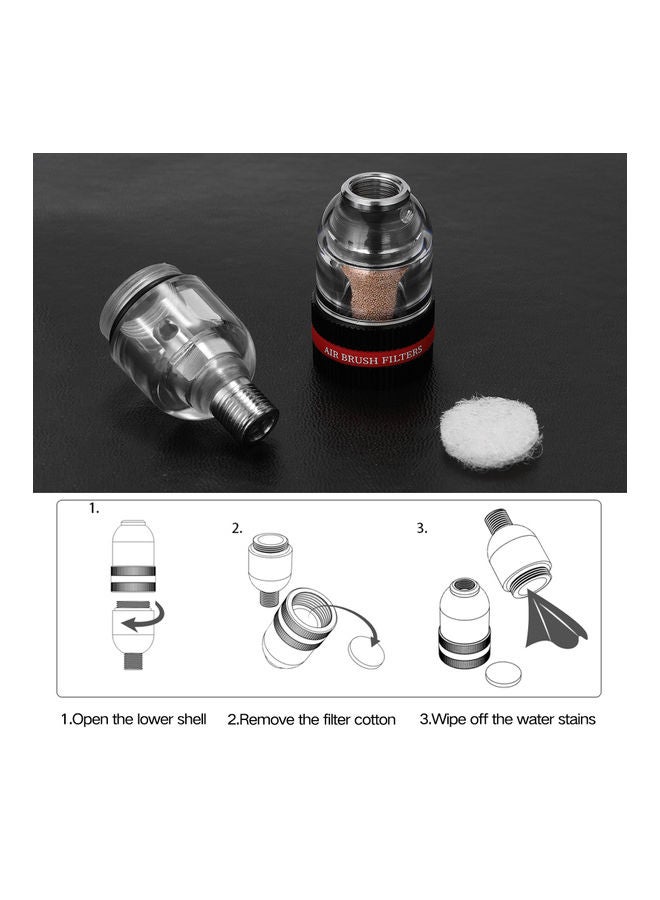 Air Brush Filters Spray Pen Auxiliary Utility Tools Red/Silver 9.8x2.8x9cm - Image 2