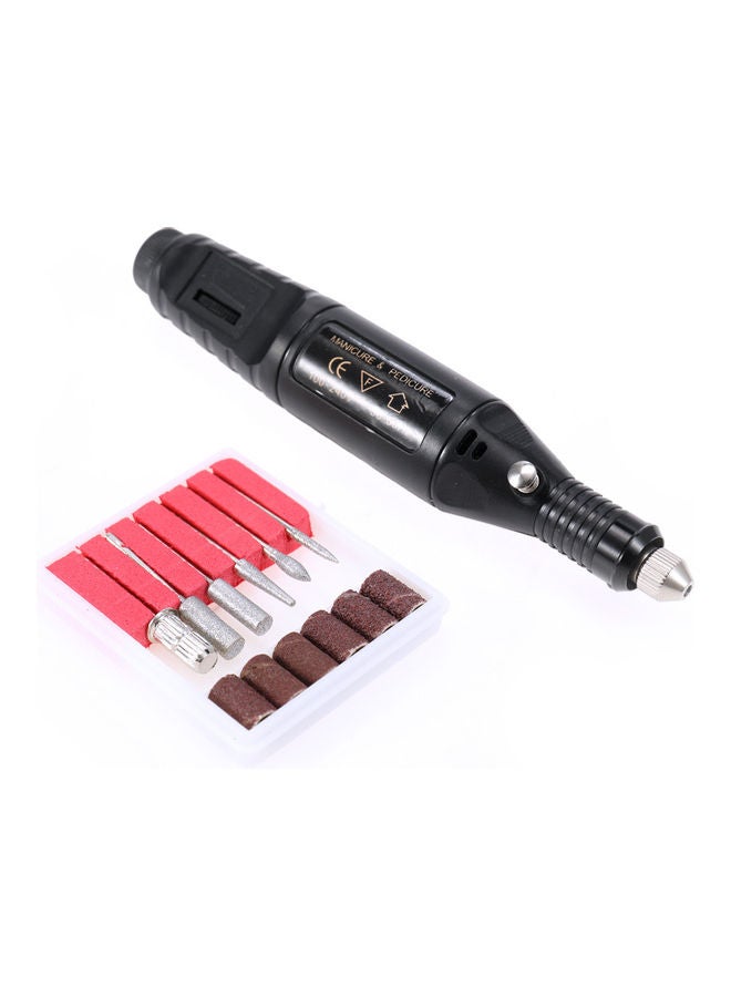 Mini Electric Grinder Drill Nail Gel Polish Removing Tool Black/Silver/Brown 24 x 3cm 