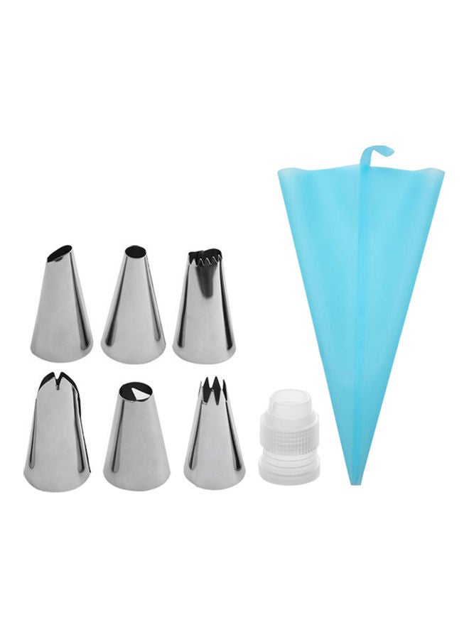 8-Piece Of Stainless Steel Cake Decorating Supplies Tools Blue 12 x 2 x 10cm  - Image 1