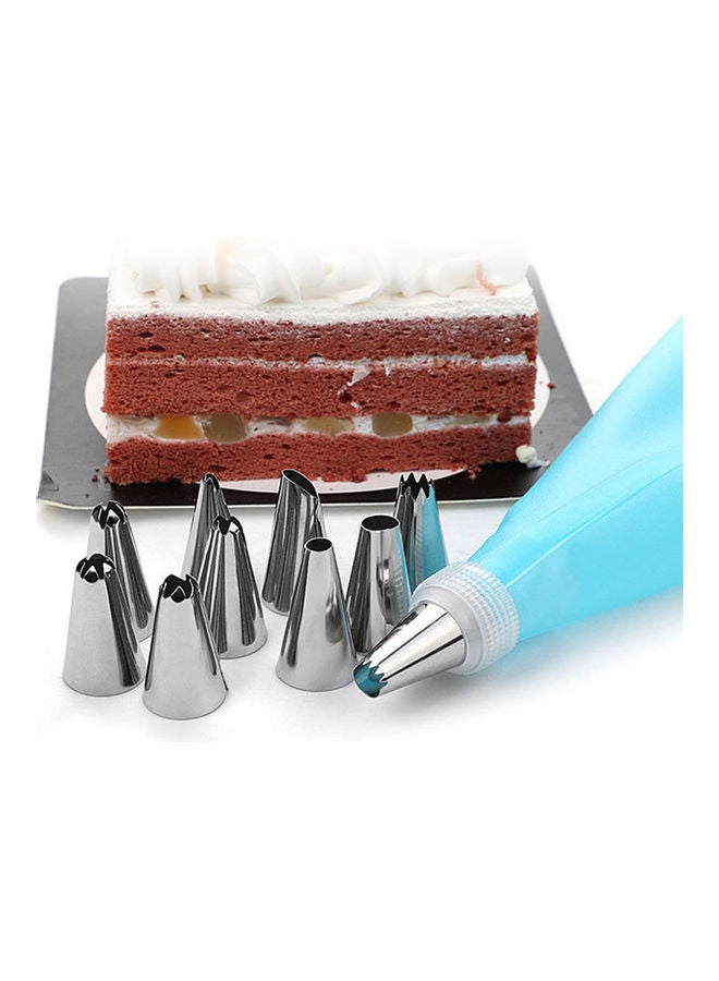 8-Piece Of Stainless Steel Cake Decorating Supplies Tools Blue 12 x 2 x 10cm  - Image 2