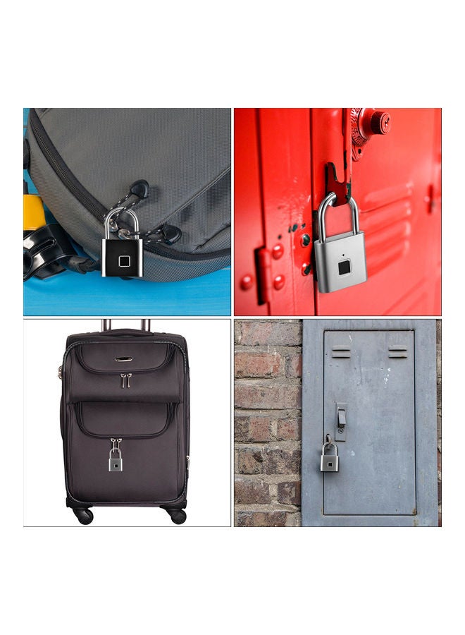 Smart Fingerprint Padlock Silver 10x1.6x5.6cm  - Image 3