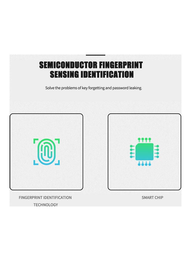 Smart Fingerprint Padlock Silver 10x1.6x5.6cm  - Image 4