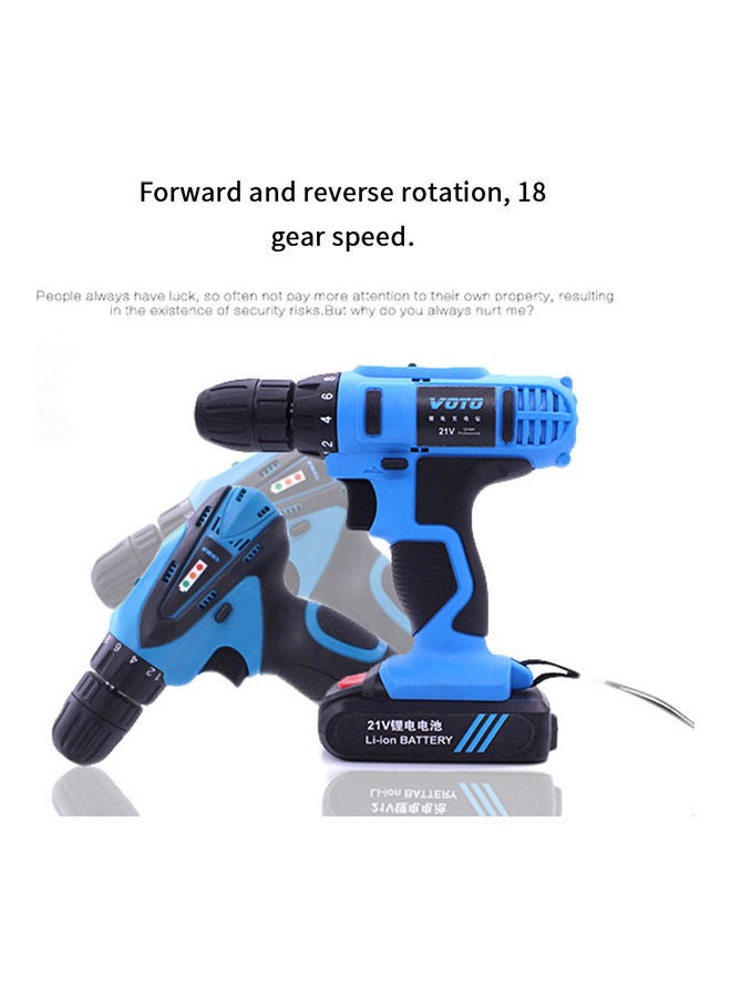 Rechargeable Electric Drill Cordless Screwdriver Set Multicolour 22 x 8 x 19cm - Image 4