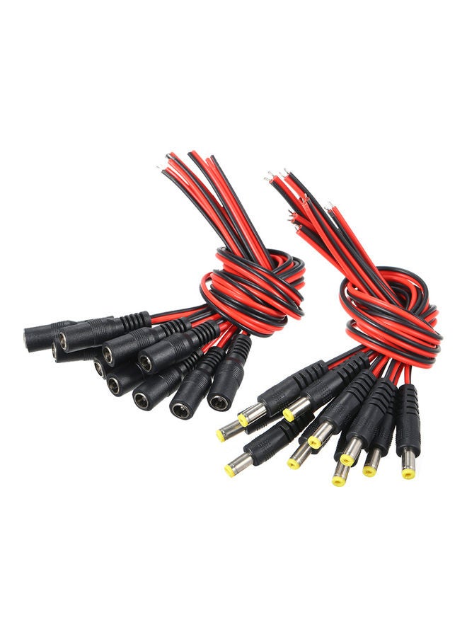 20-Piece DC Power Pigtail Cable Red/Black 21.5x3x15cm  - Image 2