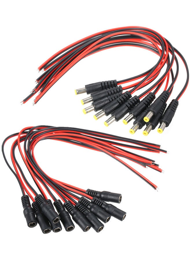 20-Piece DC Power Pigtail Cable Red/Black 21.5x3x15cm  - Image 1