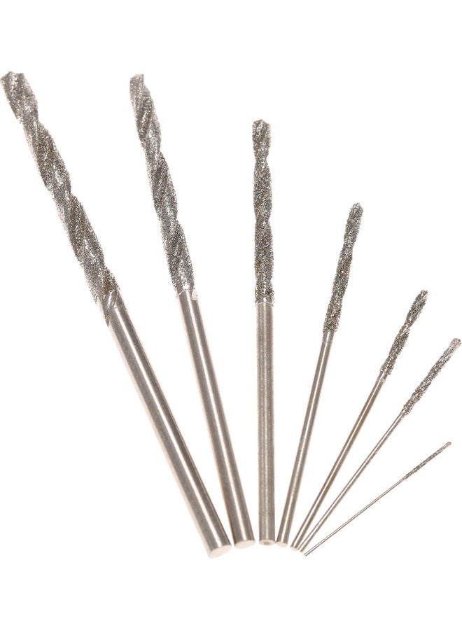 Generic 7-Piece High Hardness Diamond Coated Twist Drill Bit Set Silver 14.5x0.5x9.5cm  - Image 3