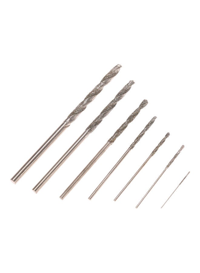 Generic 7-Piece High Hardness Diamond Coated Twist Drill Bit Set Silver 14.5x0.5x9.5cm  - Image 2