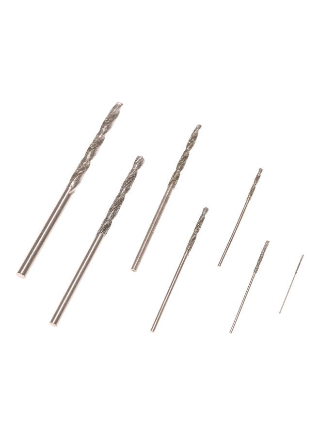 Generic 7-Piece High Hardness Diamond Coated Twist Drill Bit Set Silver 14.5x0.5x9.5cm  - Image 4