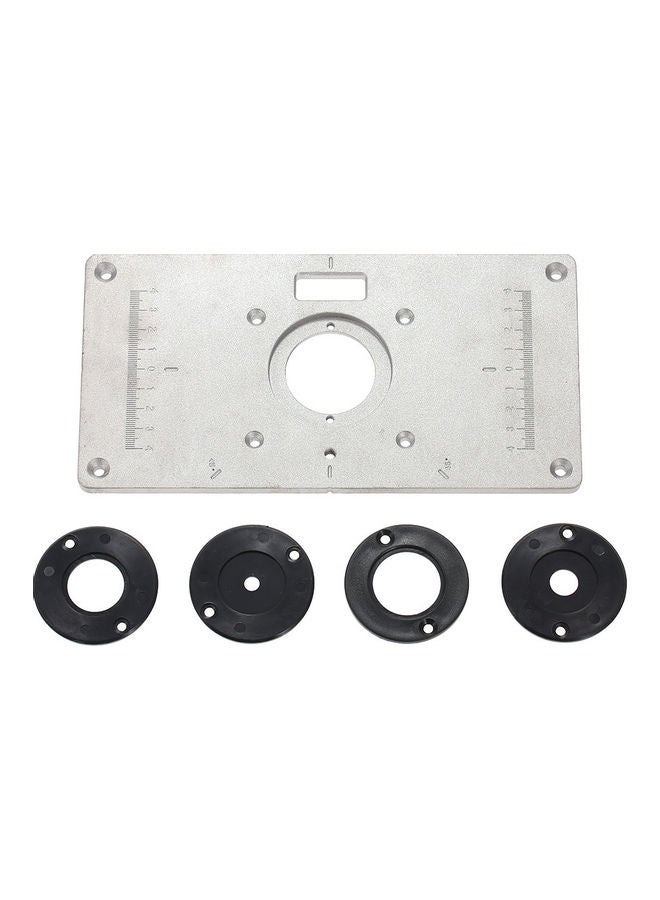 Trimming Machine Flip Panel Woodworking Router Table Insert Plate Silver 25x3x17cm - Image 1