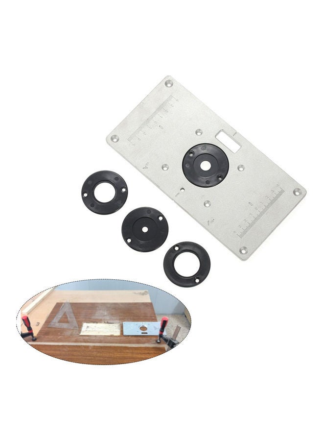 Trimming Machine Flip Panel Woodworking Router Table Insert Plate Silver 25x3x17cm - Image 5