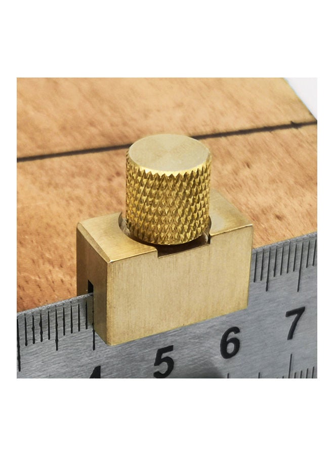 Brass Steel Ruler Positioning Block Woodworking Line Brown 33.5x3.5x5.8cm  - Image 2