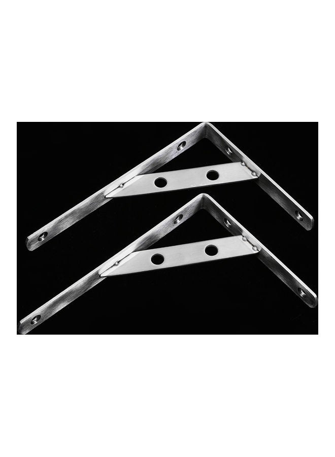 2 Piece Triangular Bracket Stainless Steel Silver 16x2.2x12cm - Image 5
