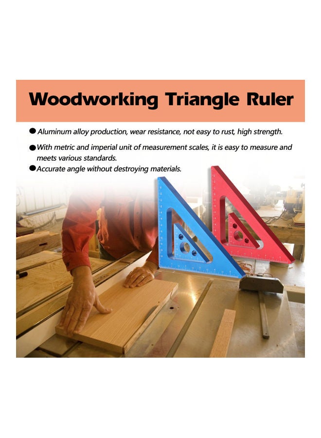 Generic Woodworking Triangles Ruler Red 18 x 3 x 18cm  - Image 4