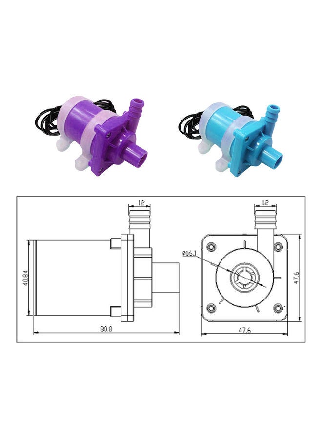 Generic - New Mini Pump Submersible Brushless Magnetic Driven multicolour 9x5.5x7cm - Image 1