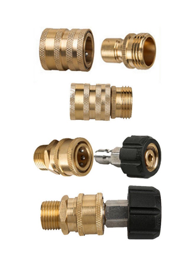8 Pieces High Pressure Cleaning Machine Adapters Quick Coupling Kit Gold 10x5x10cm - Image 5
