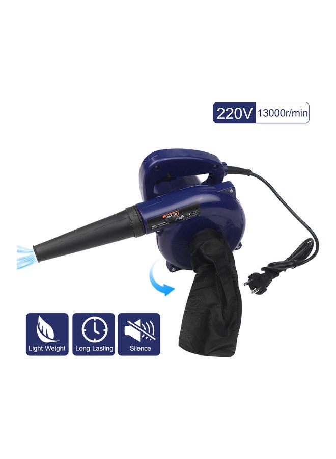 600W Electric Leaf Blower Corded 3-in-1 Yard Blower Vacuum Blue 23x16.5x17cm - Image 2