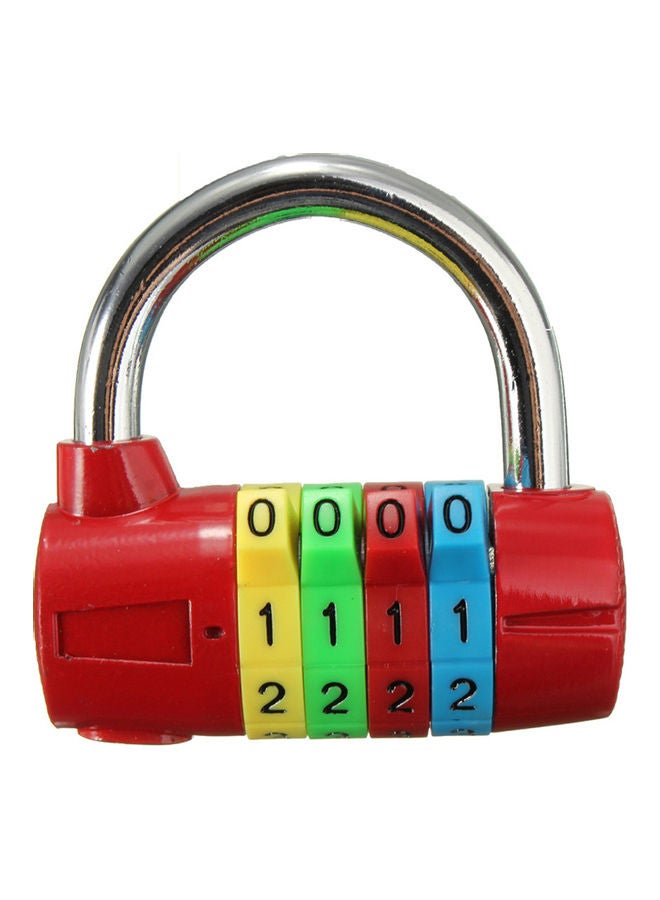 Short Four Digit Number Code Password Combination Padlock Red 6.1x2.2x6cm  - Image 1