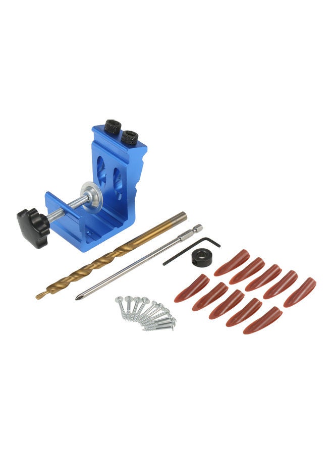 All In One Aluminum Pocket Hole Jig Kit Blue 18.5 x 5.5 x 11cm  - Image 1