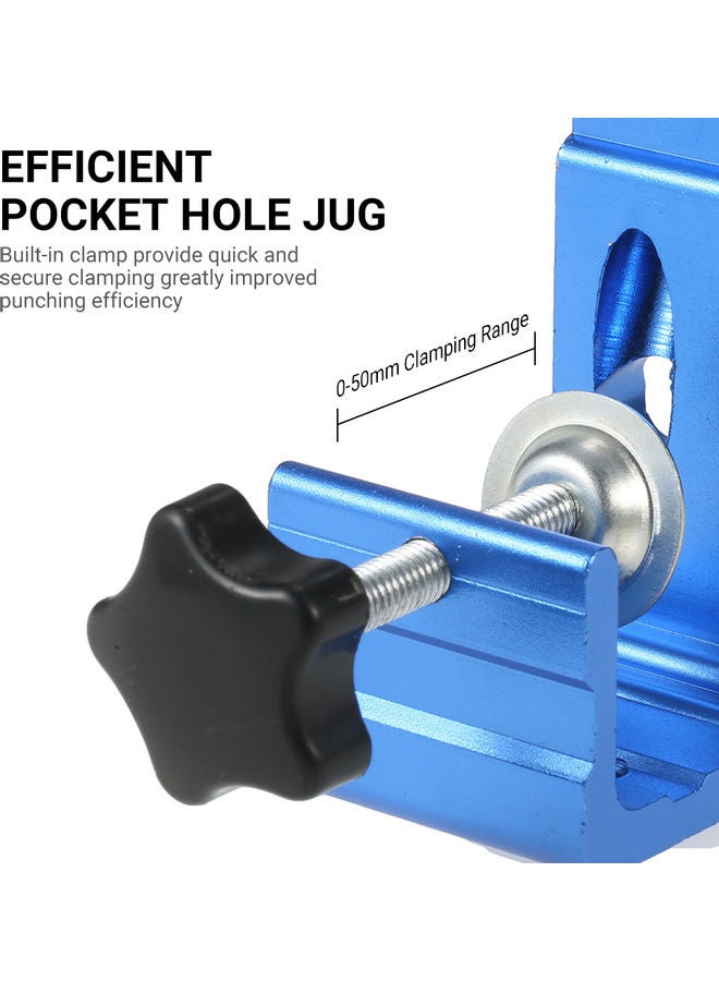 All In One Aluminum Pocket Hole Jig Kit Blue 18.5 x 5.5 x 11cm  - Image 5