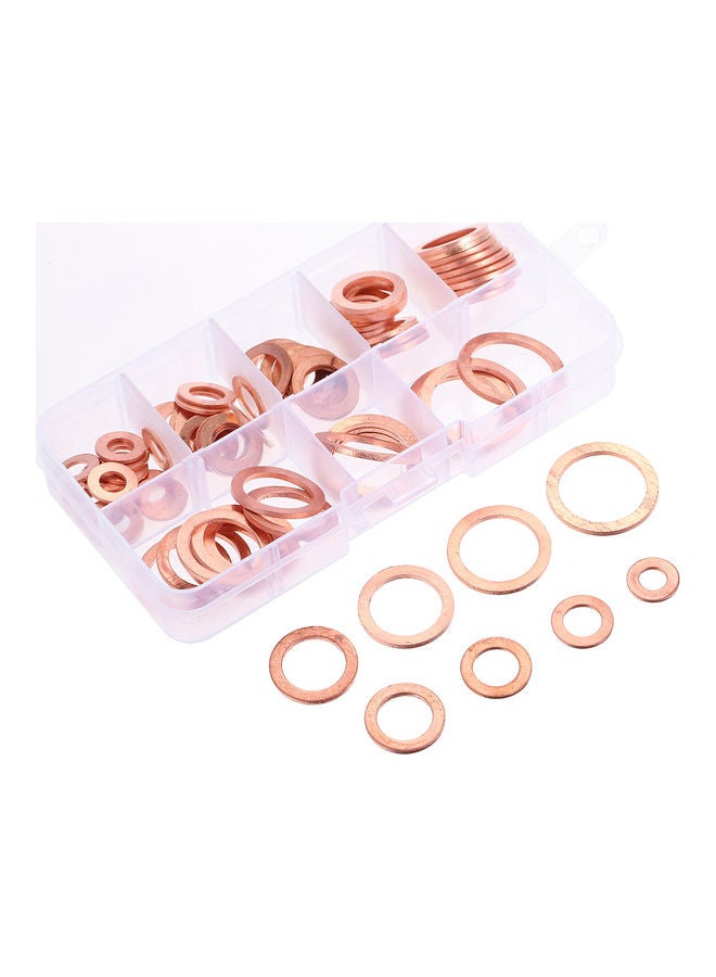 80 Piece Solid Copper Gasket Washers Sealing Ring Reddish Brown 13.2x2.3x6.8cm  - Image 1