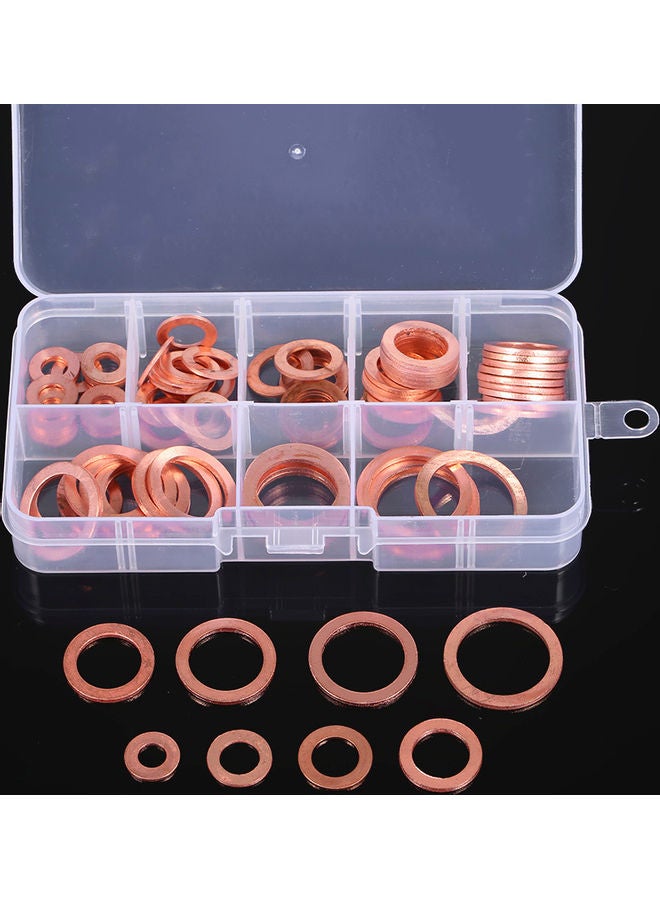 80 Piece Solid Copper Gasket Washers Sealing Ring Reddish Brown 13.2x2.3x6.8cm  - Image 4