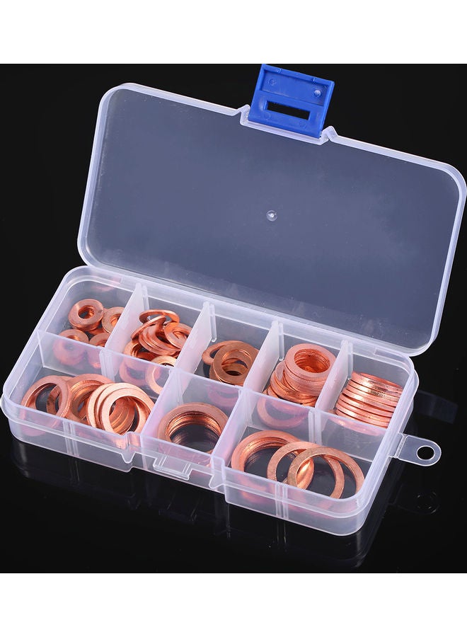 80 Piece Solid Copper Gasket Washers Sealing Ring Reddish Brown 13.2x2.3x6.8cm  - Image 3