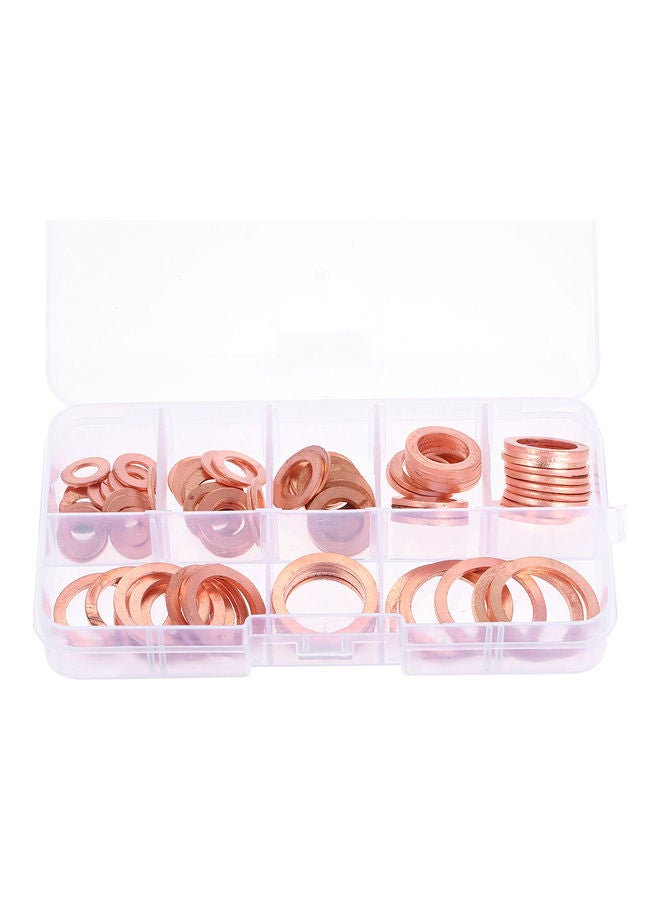 80 Piece Solid Copper Gasket Washers Sealing Ring Reddish Brown 13.2x2.3x6.8cm  - Image 2