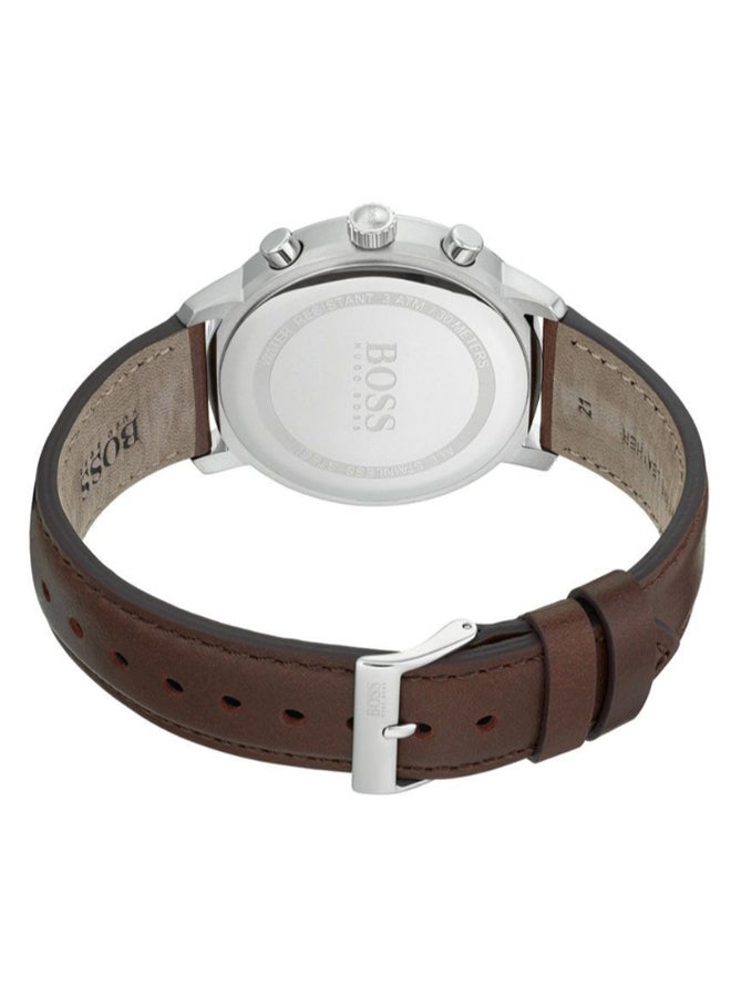 HUGO BOSS Men's Contemporary Sport Leather Chronograph Watch 1513606  - Image 3