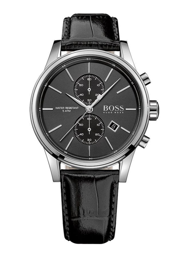 HUGO BOSS Men's Classic Jet Leather Chronograph Watch 1513279 - Image 1