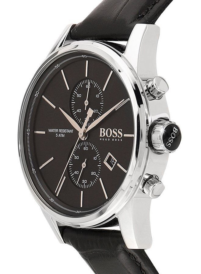 HUGO BOSS Men's Classic Jet Leather Chronograph Watch 1513279 - Image 3
