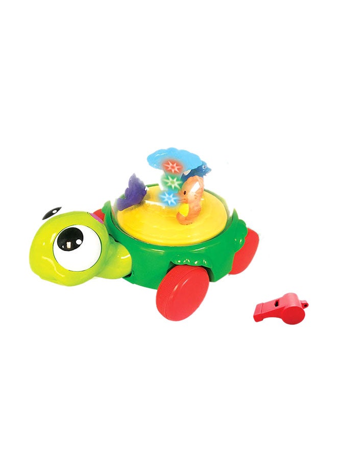 Kiddieland Whistle Control Playful Ride On Turtle - Image 1