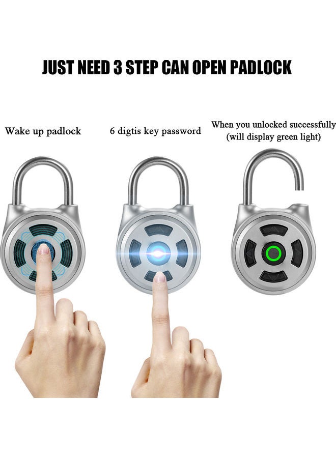 App Unlock Anti-Theft Keyless Lock Silver 15.5x3x8.7cm  - Image 4