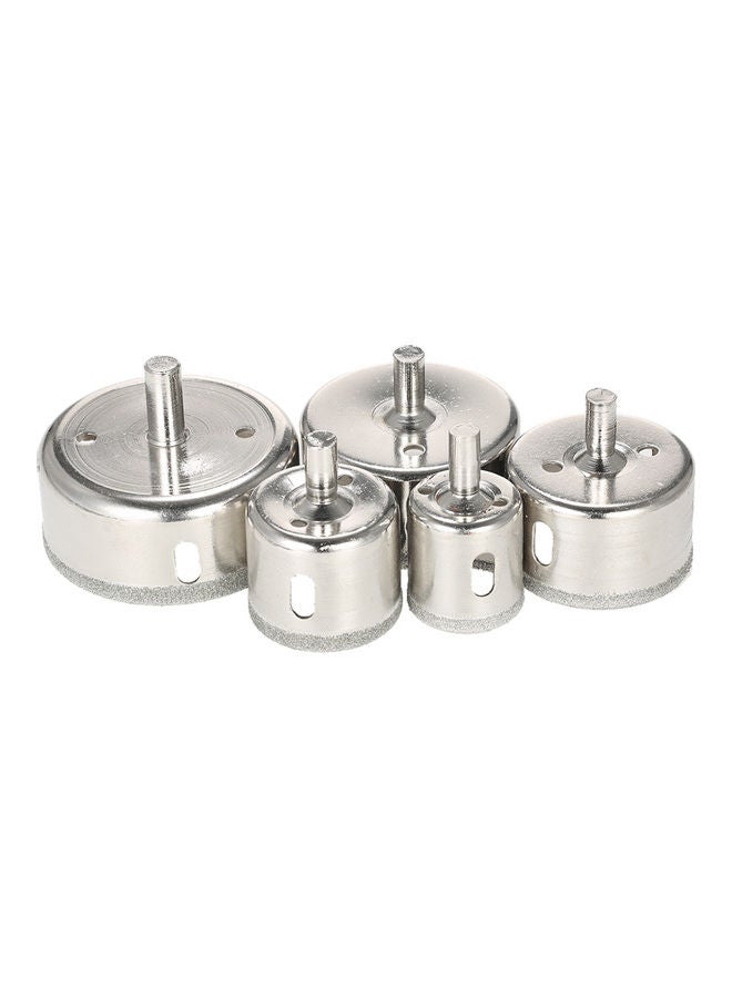 Generic 14-Piece Hole Saw Marble Drill Bit Tile Ceramic Glass Porcelain Drilling Set Silver 12 x 7cm  - Image 4