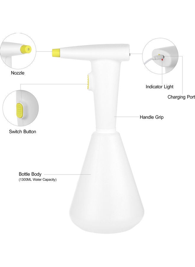 Generic - Electric Watering Spraying Sprinkling Spray Bottle White 32.8 x 13.5 x 14cm - Image 1